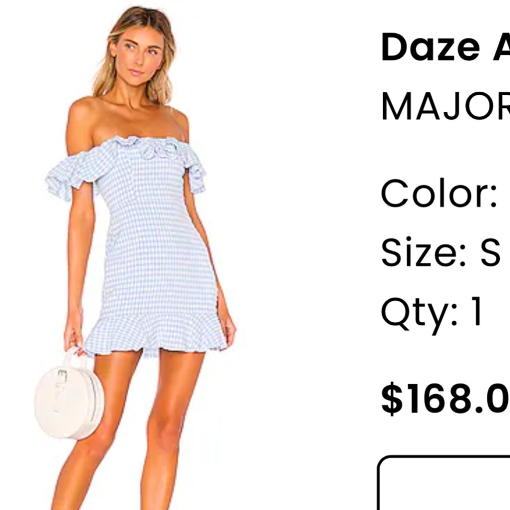 REVOLVE, Marjorelle, Daze Away Dress, Size Small, Blue Plaid